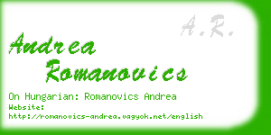 andrea romanovics business card